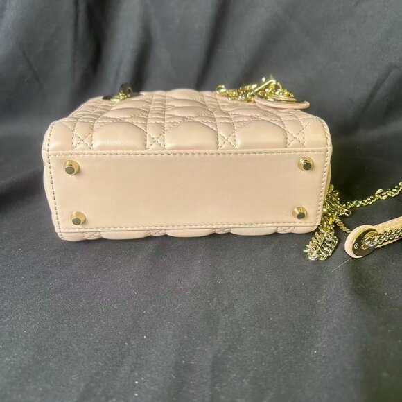 Lady Dior Mini Bag – Beige Lambskin with Gold Hardware - Picture 5 of 16